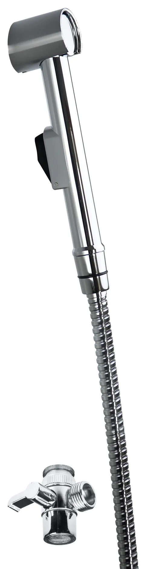 Set baterie bideu, cu comutator de dus si suport fix de perete, crom, Deante Bidetta