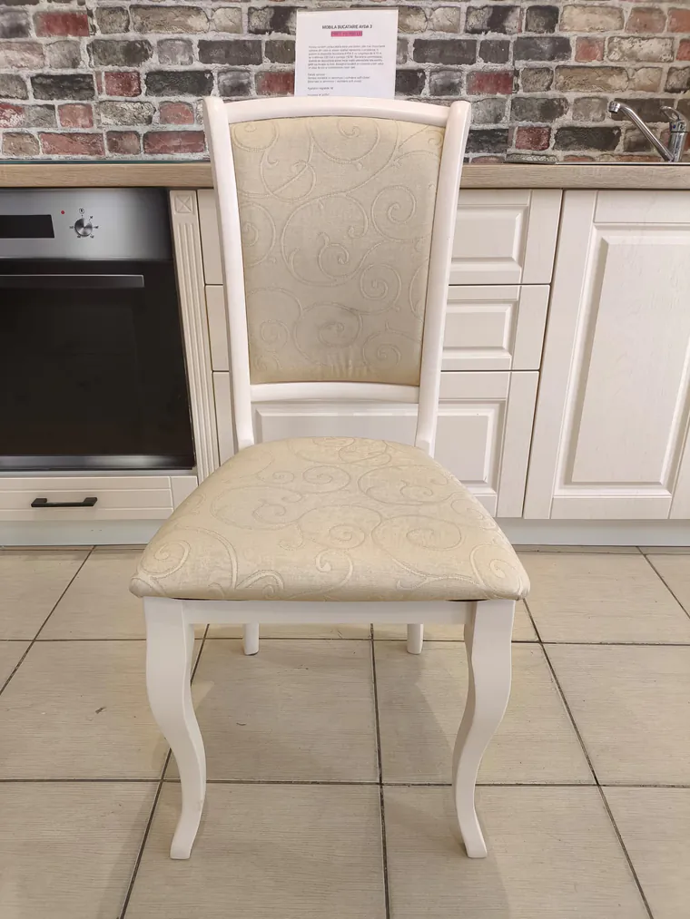 Scaun ASY 6 din lemn cadrul alb unt