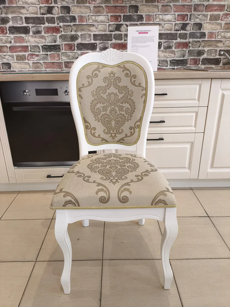 SCAUN INIMA 7 TAPITERIE CREM CU IMPRIMEU