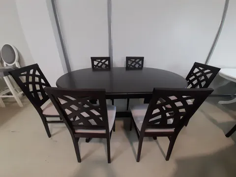 SET MARCO 59 MASA WENGHE 160/280 CM + 6 SCAUNE PERSONALIZABIL PE CULORI