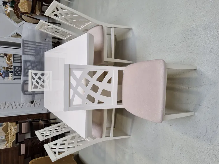 SET MARCO 61 MASA CREM 160/200 CM + 6 SCAUNE