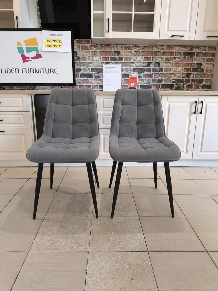 SET 2 SCAUNE CHIC GRI 1 SET DISPONIBIL