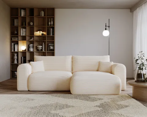 Coltar Next extensibil in forma de L cu depozitare si perne