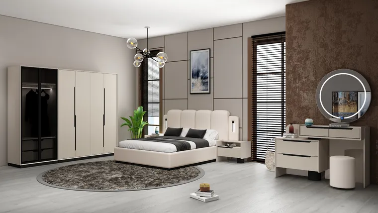 DORMITOR COMPLET AMANDA 180x200cm SALTEAUA SI SOMIERA rabatabila SUNT incluse