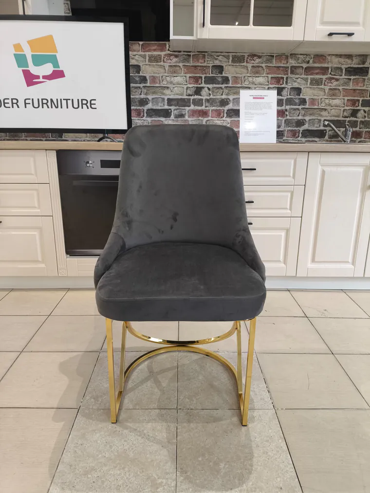 SCAUN MADISON 8 GRI CU AURIU