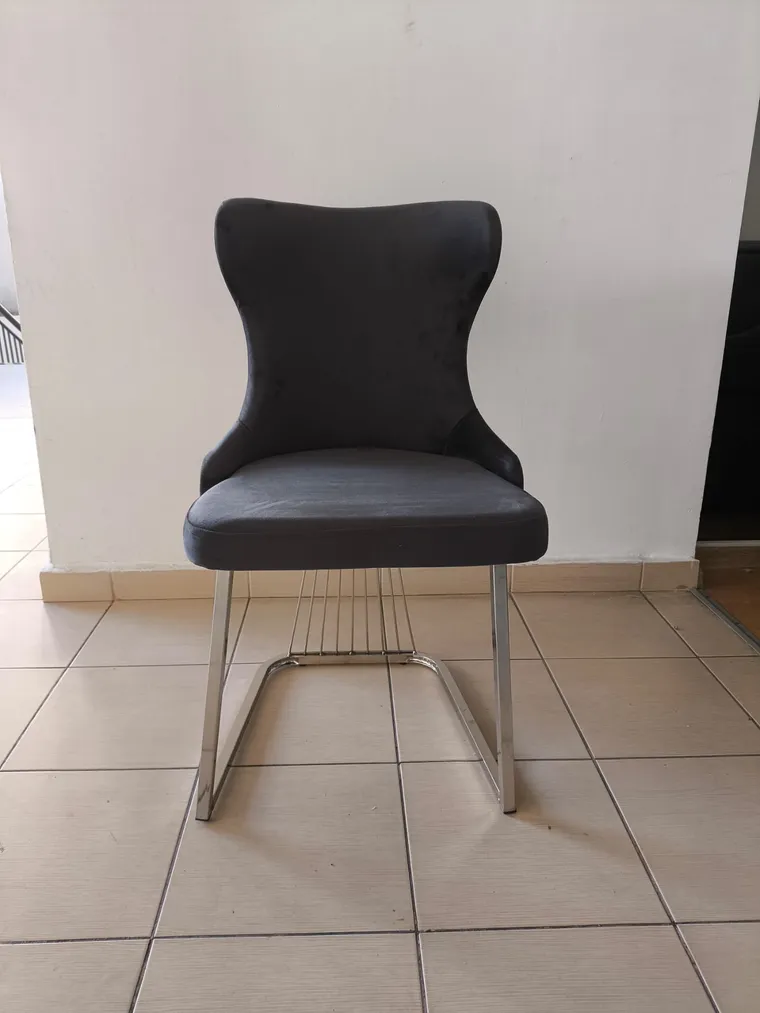 SET DE 6 SCAUNE STELLA GRI CU ARGINTIU