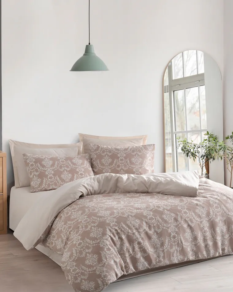 Lenjerie de pat dubla Super King (FR), 3 piese, L'essentiel Maison, Pure, Bumbac;Poliester, Maro