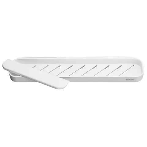 Suport accesorii dus + racleta, Brabantia, MindSet, 42.1x9x7.3 cm, aluminiu, alb