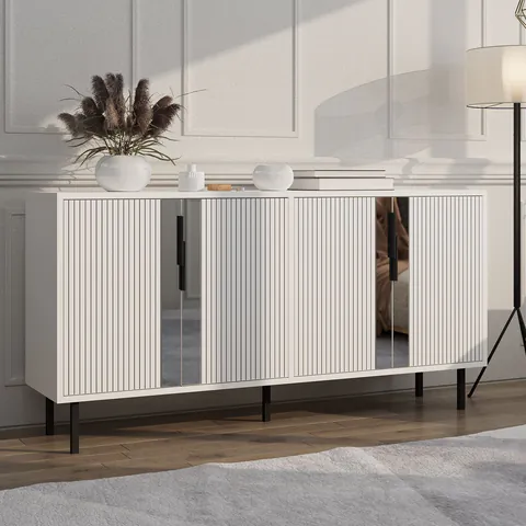 Consola, Hanah Home, Caresa, 150x75x36 cm, Alb