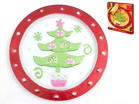 Farfurie din sticla Sweet X-Mas, HO-ME, 35 cm