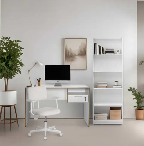 Birou, Hanah Home, Cms-510-Dx-1, 120x75x60 cm, Alb / Stejar