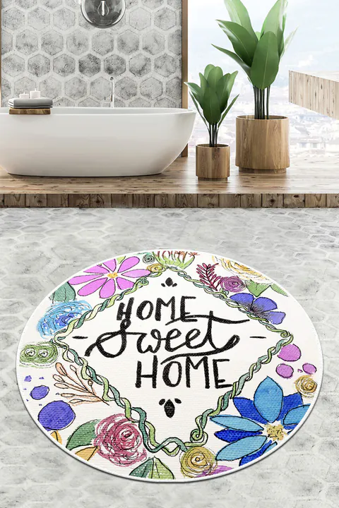 Covoras de baie, L'essentiel Maison, Topiary Circle Djt 200, Multicolor