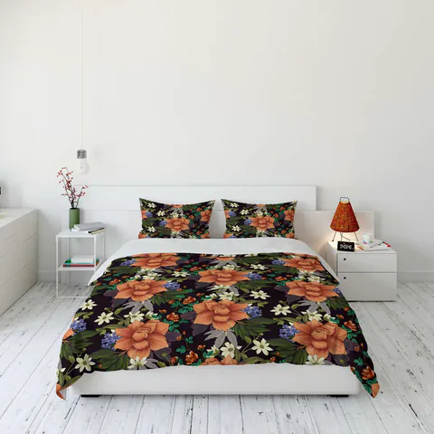 Lenjerie de pat pentru o persoana (DE), 2 piese, L'essentiel Maison, FLW_DVT25-29, Multicolor