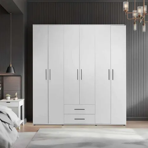 Dulap pentru haine, Hanah Home, White, 213x206x52 cm, Alb