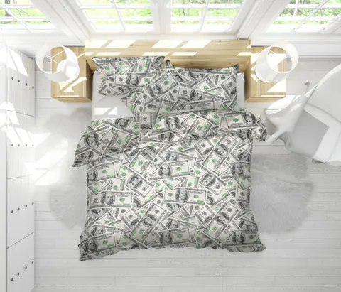 Set Alcam perna microfibra 50x70 cm si pilota matlasata 140x200 cm, Dollar Dream