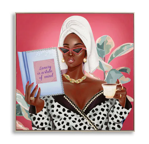 Tablou decorativ Luxury Spa -B, Mauro Ferretti, 82x82 cm, lemn de pin/canvas pictat si lacuit, multicolor