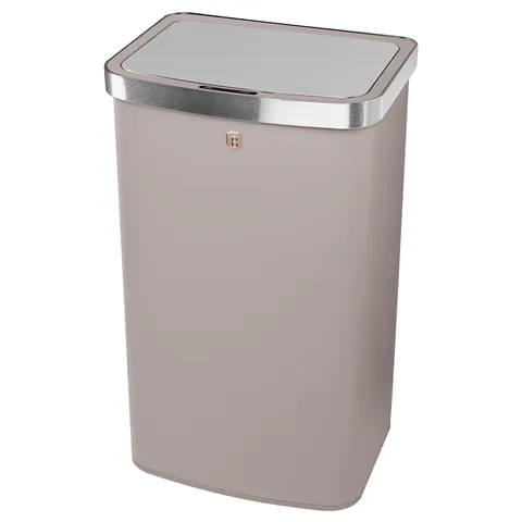 Cos de gunoi cu senzor Berlinger Haus, Taupe, 38.5x28.5x65 cm, 60 L, otel, taupe mat