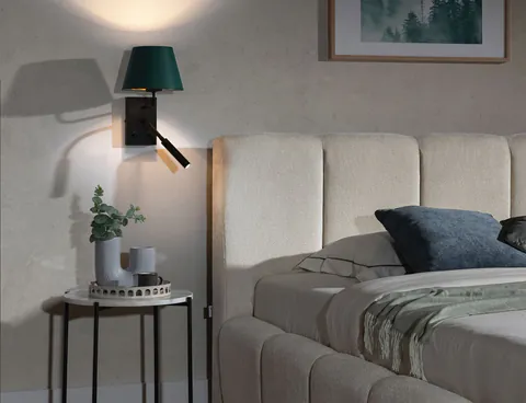 Aplica de perete ELTAP, Vespillo, 26x18x38 cm, 1xE27, 1xG9, 15W/8W, otel/PVC, verde/auriu