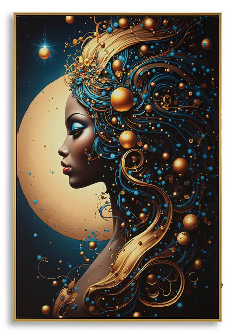 Tablou decorativ cu LED, Mauro Ferretti, Minerva -B, 60x90 cm, lemn de pin/canvas, multicolor