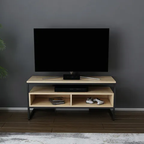 Comoda TV, Hanah Home, Merrion, 110x35x49.9 cm, Negru / Stejar