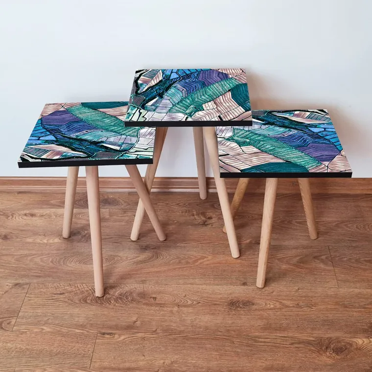 Set masute 3 piese, Hanah Home, 3Shp80, Multicolor