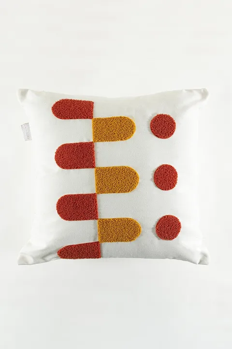 Perna, Craft, 43x43 cm, In, Muștar / Roșu-țiglă