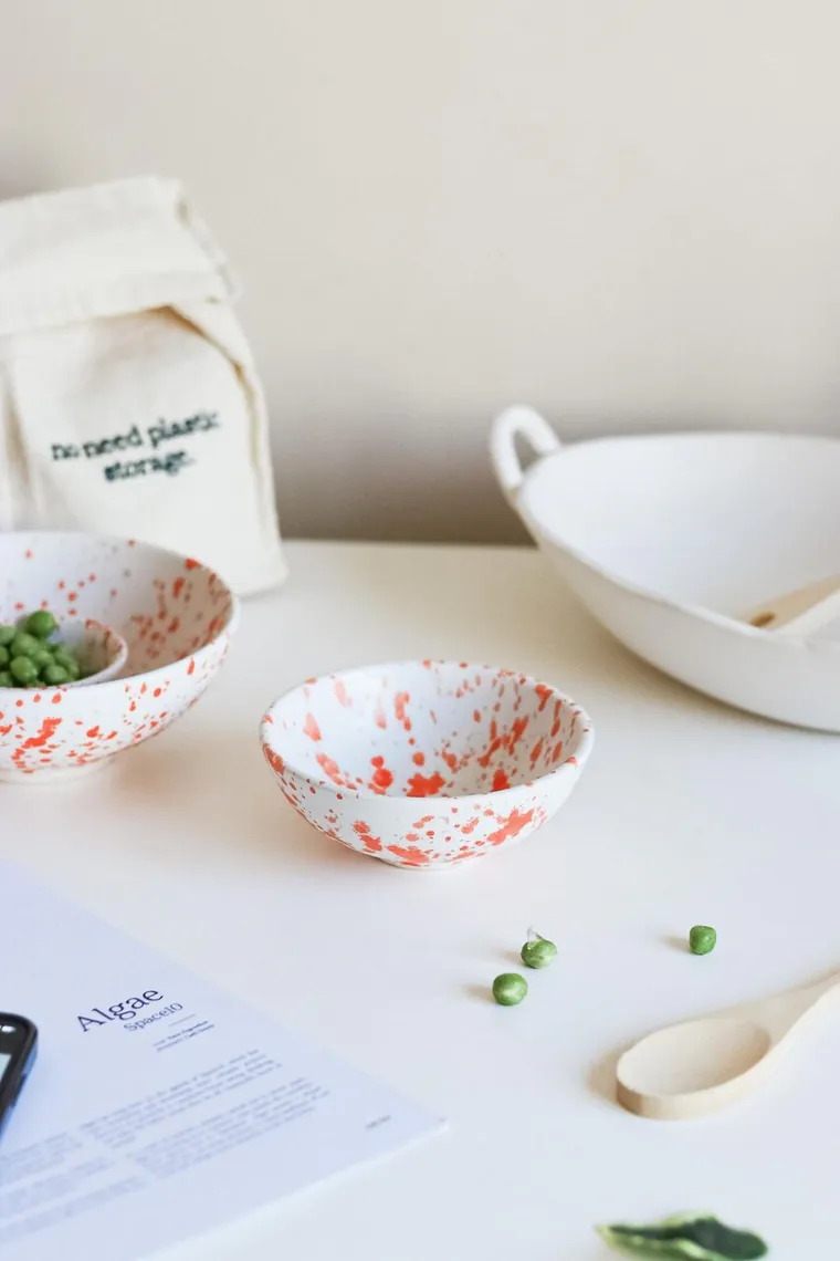 Bol ceramic, Hermia, 886SVN1109, Portocaliu/Alb