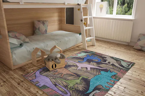 Covor pentru copii, minor Chenille, 75x150 cm, Multicolor