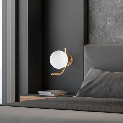 Aplica de perete, Opviq, 521SHN3710, Aur/Alb