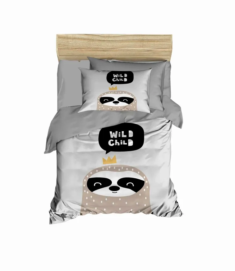 Lenjerie de pat pentru copii, L'essentiel Maison, PH1104, Gri / Alb / Bej / Negru
