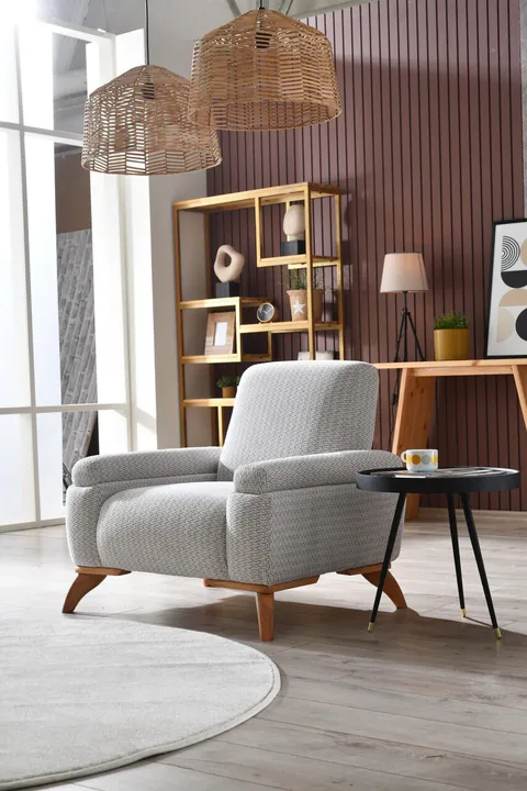 Fotoliu, Atelier del Sofa, 383EVN1253, Poliester, Gri / Cafea