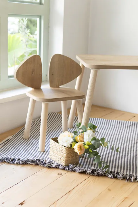 Set masa si scaun pentru copii, Hanah Home, Mickey One Chair Set, Maro