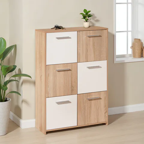 Comoda Egadi, Inter Link, 77x30x114 cm, PAL, sonoma/alb