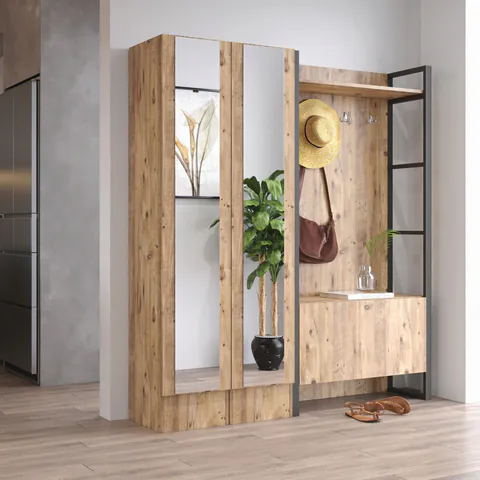 Cuier de perete, Hanah Home, Ml18-A, 90x180x34 cm, Maro