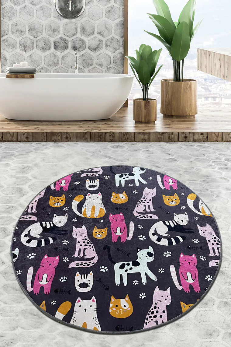 Covoras de baie, L'essentiel Maison, Park Cat Djt (200 cm), Poliester, Multicolor