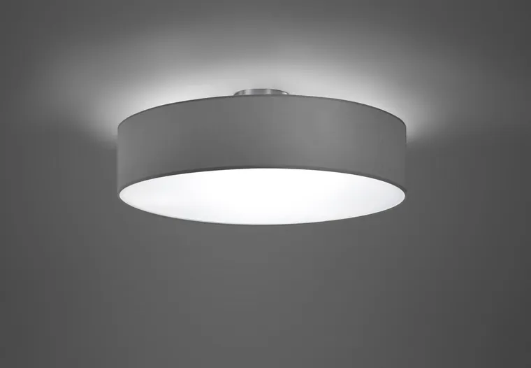 Plafoniera Hotel, TRIO, 50x17 cm, 60W, 3x E27, textil, gri