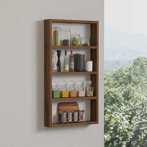 Raft de perete, Hanah Home, Quatro, 43.2x80x9 cm, Maro