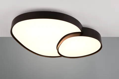 Plafoniera Rise, TRIO, 70x66x8 cm, 45W, 1x SMD, metal, negru mat