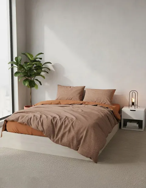 Lenjerie de pat pentru o persoana (DE), L'essentiel Maison, Oniks Kombin, Caramel / White