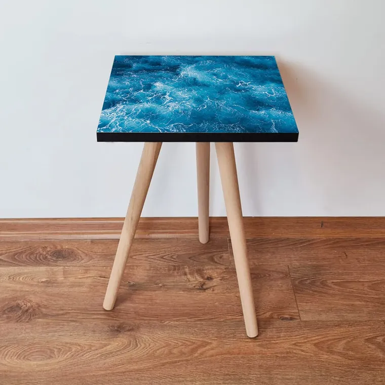 Masuta, Hanah Home, Shp357, 35x42x35 cm, Albastru/Alb