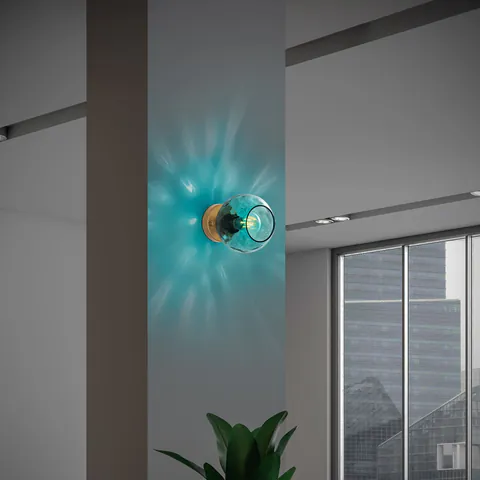 Aplica de perete, Opviq, 521SHN3696, Albastru / Auriu