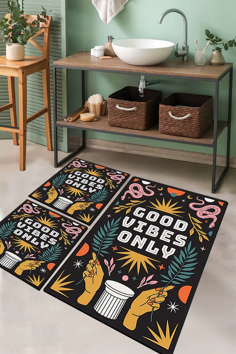 Set covorase de baie, L'essentiel Maison, Snake Trinket, Poliester, Multicolor