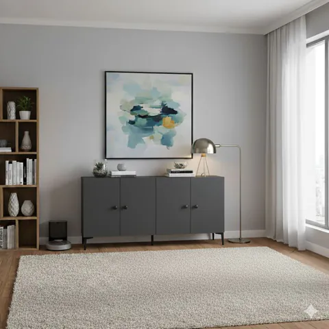 Consola, Hanah Home, Pella 150, 150x75x32 cm, Antracit