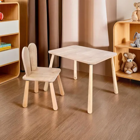 Set masa si scaun pentru copii, Hanah Home, BLTYZ-AKTV061, Stejar