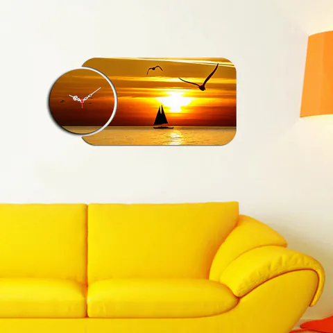 Ceas de perete, YMS-67, Dimensiune: 68 x 32 cm, Multicolor