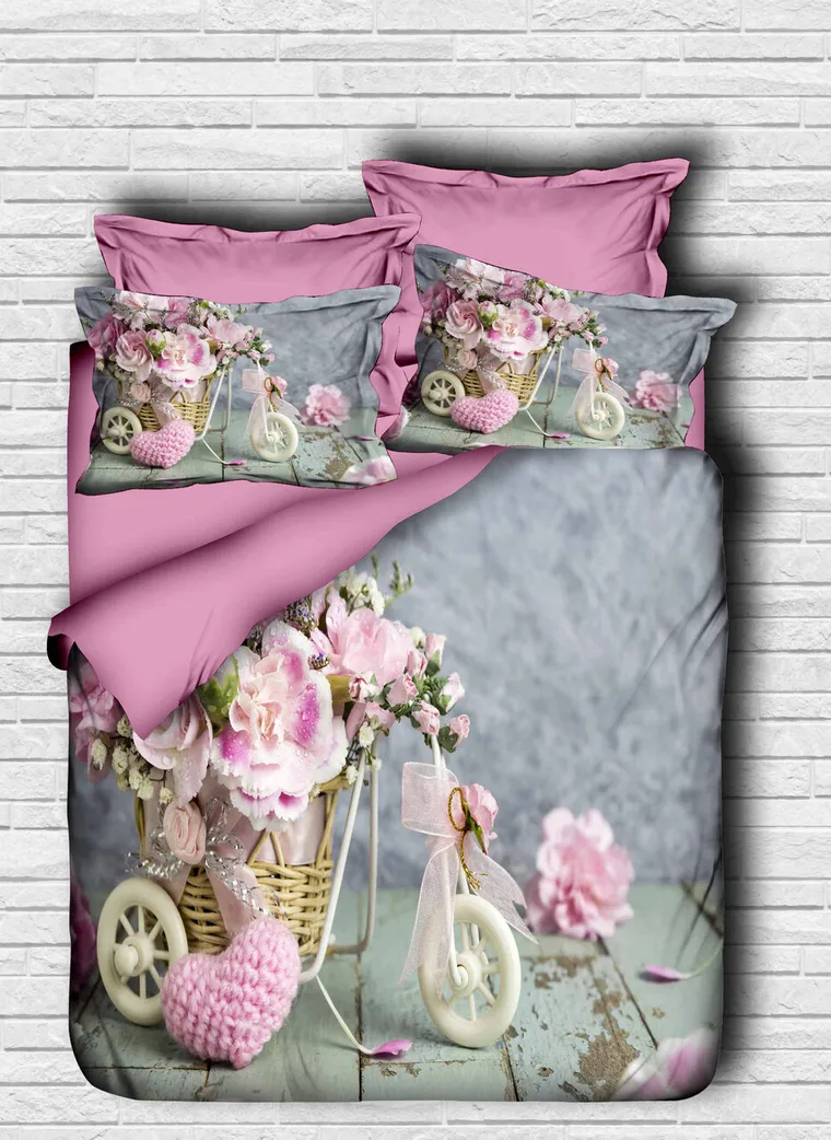 Lenjerie de pat dubla, L'essentiel Maison, 103, Purple / Grey / White