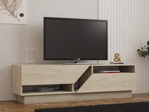 Comoda TV, Hanah Home, Koza, 160x45x40 cm, Travertin