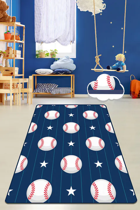 Covor pentru copii, Star Ball, 80x120 cm, Poliester, Multicolor