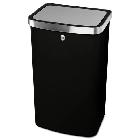 Cos de gunoi cu senzor Berlinger Haus, Matte Black, 38.5x28.5x65 cm, 60 L, otel, negru mat