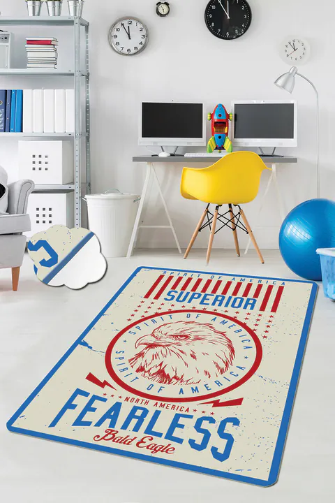 Covor pentru copii, Fearless, 80x120 cm, Poliester, Multicolor